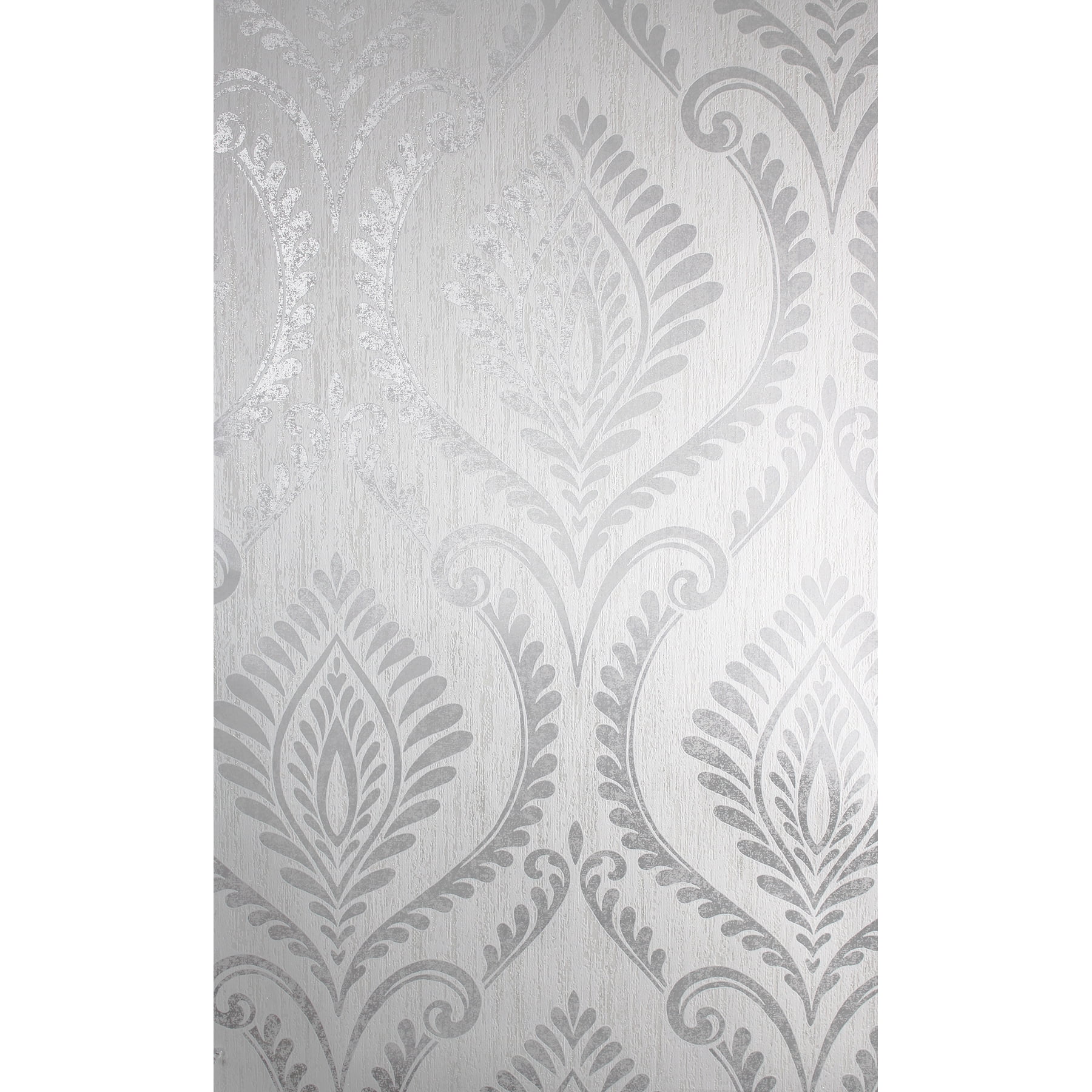 Fine Decor Estelle Grey Damask Wallpaper, 20.5-in by 33-ft