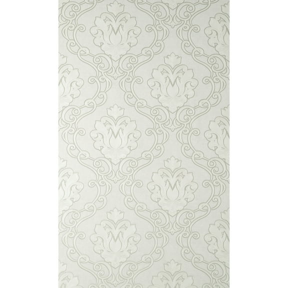 Fine Decor Florentine White Damask Wallpaper, 20.9-in by 33-ft