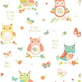thumbnail image 1 of Fine Decor Flynn White Owls Unpasted Paper Wallpaper, 20.5-in by 33-ft, 56.4 sq. ft., 1 of 3