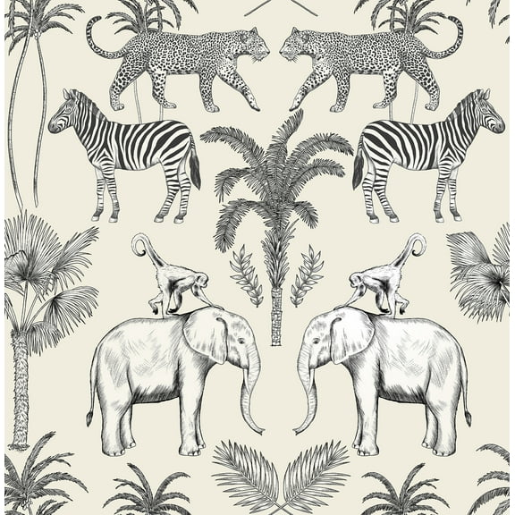 Fine Decor Nauman Eggshell Safari Walk Wallpaper
