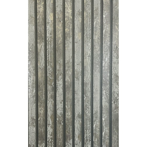 Fine Decor Oxidize Grey Vertical Slats Wallpaper, 20.5-in by 33-ft