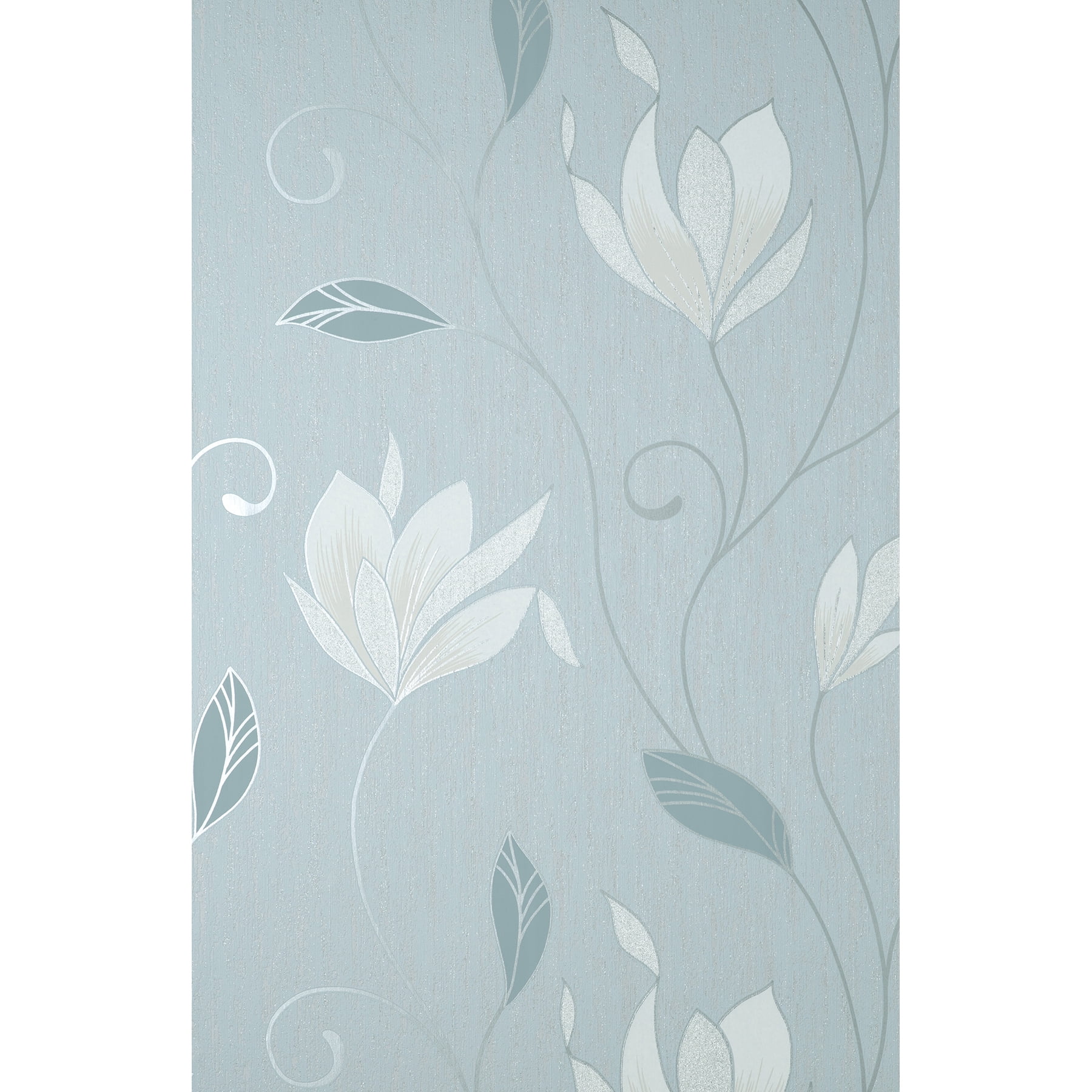 Synergy Light Blue and Cream Floral Vinyl Wallpaper