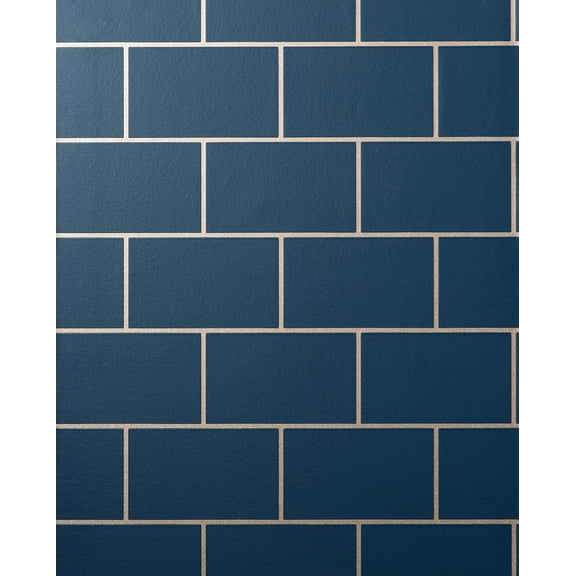 Fine Decor Wallcoverings Metro Navy Tile Wallpaper, 20.5-in by 33-ft, 56.38 sq. ft.