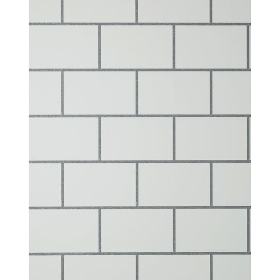 Fine Decor Wallcoverings Metro Silver Tile Wallpaper