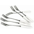 thumbnail image 1 of Fine Dessert Forks 18-10 Stainless Steel Fruit Fork(Creative White Ceramic Handle) Tasting Forks, 3-Tine Forks, sus304 6inch (6 Pcs), 1 of 11