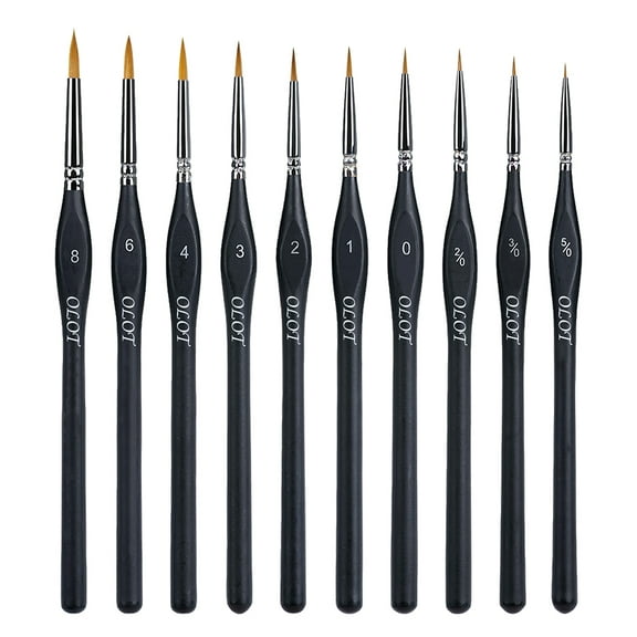 Fine Detail Artist Paint Brushes for Watercolour and Acrylic painting with Triangular Handles,10 Miniature Paintbrushes & Art Painting,Acrylic&Nail, Models,Watercolour, Oil, Warhammer Figures