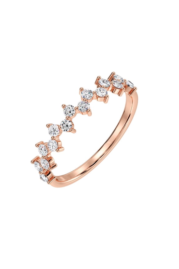 Elegant Lab Diamond Stacking Ring in Solid Gold – Up-Down Fitting Style