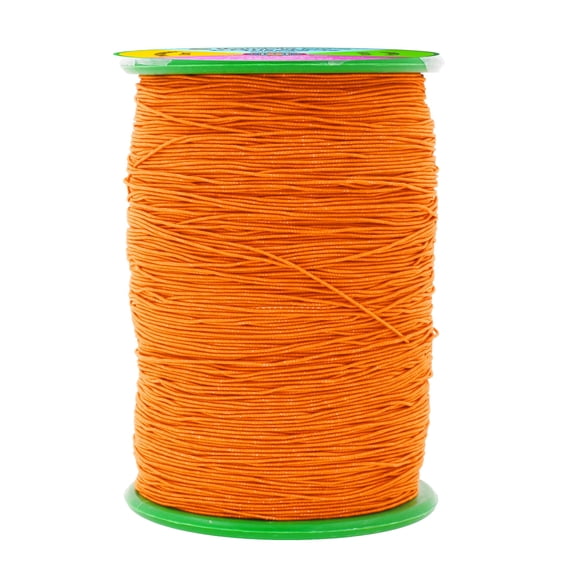 Fine Elastic Thread Orange, 0.6mm Thin Stretch Yarn for Sewing Knitting Smocking, DIY Craft Shirring, Durable Polyester, 546 Yards
