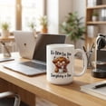 thumbnail image 1 of I'm Fine Everything Is Good Highland Cow Ceramic Mug, Funny Inspirational Coffee Mug for Cow Lovers, 11oz Ceramic Cup for Home and Office Use, Cute Highland Cow Themed Design, A, 1 of 4