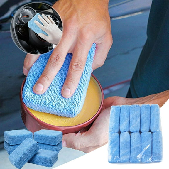 Fine Fiber Car Sponge Block,Rectangular Waxing and Polishing Tool,Car Wash and Maintenance Pad,Multi-Purpose Auto Detailing Sponge,High Absorption Car Cleaning Tool,Durable Wash and Wax Applicator
