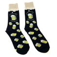 thumbnail image 1 of Fine Fit Casual Fast Food Snack Pattern Knit Crew Socks (Don't Worry Beer Hoppy - Black), 1 of 1