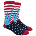 thumbnail image 1 of Fine Fit Fun Crew Novelty Dress Casual Cave Trouser Socks US Statue of Liberty, 1 of 4