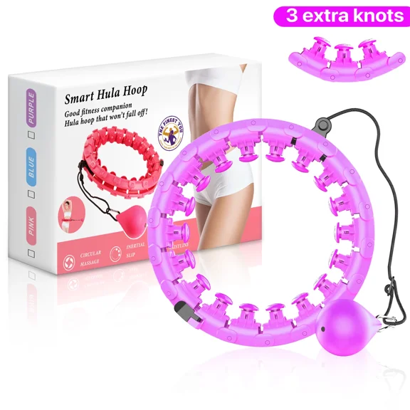 Fine Fitness Adult Weighted Auto Spinning Hula Hoop with 27 Sections