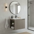 thumbnail image 1 of Fine Fixtures 24" Elmridge Modern Bathroom Vanity with White Ceramic Sink - Wide Open Left Side Shelves - Gray Oak, 1 of 14