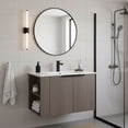 thumbnail image 1 of Fine Fixtures 30" Elmridge Modern Bathroom Vanity with White Ceramic Sink - Wide Interchangable Open Side Shelves - Gray Oak, 1 of 15
