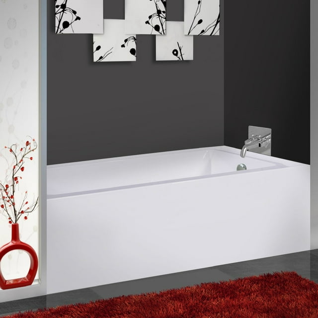 Fine Fixtures  White Acrylic Apron 60 x 32 x 21-inch Left-hand Bathtub - 60" x 32" x 21"