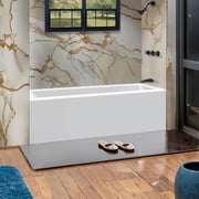 Fine Fixtures Acrylic-Fiberglass Soaking Bathtub, White. Alcove| Apron Front Right Hand 72x32