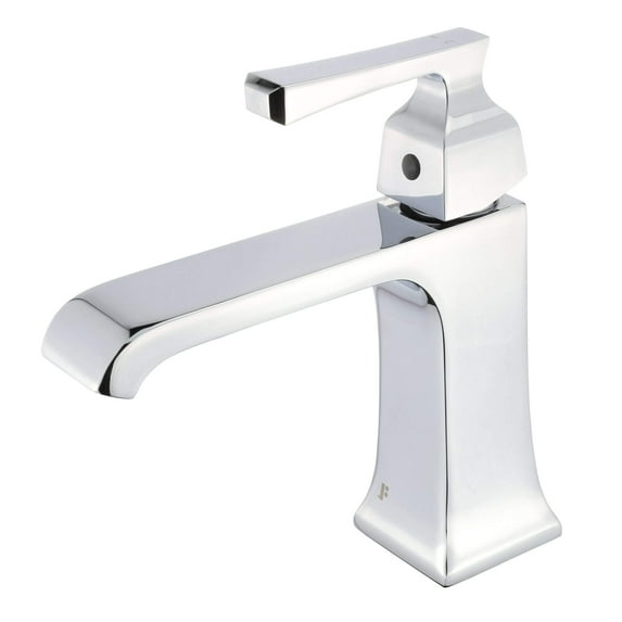 Fine Fixtures Arched Square Single Hole Bathroom Faucet, Polished Chrome