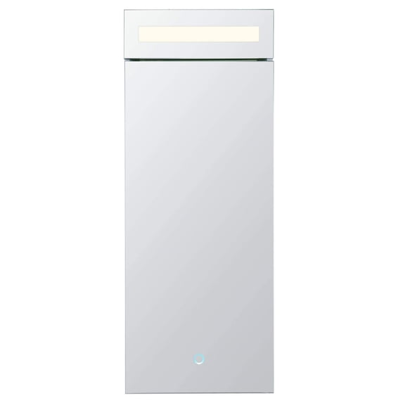Bathroom Medicine Cabinet, Aluminum, Recessed/Surface Mount, 15" x 40", Left Hinged, Mirrored Interior w/LED