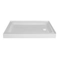 thumbnail image 1 of Fine Fixtures Double Threshold Acrylic Shower Base - Non-Slip Textured Surface Shower Floor Pan in White 42 X 30 Right Hand Flange, 1 of 6