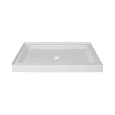 SHAAMA Durbase 36 In. L X 36 In. W SMC Single Threshold Alcove Shower Pan Base In White W/ Center Drain, Stainless Steel Cover BL-PAN3636