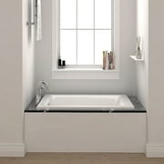 Fine Fixtures Drop-In Soaking Bathtub, Reinforced Acrylic/Fiberglass. White