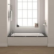 Fine Fixtures Drop-In Soaking Bathtub, Reinforced Acrylic/Fiberglass. White