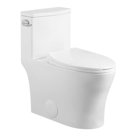 Fine Fixtures Dual-Flush Elongated One-Piece Toilet with High-Efficiency Flush