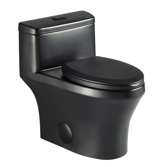Fine Fixtures Dual-Flush One-Piece Toilet With High-Efficiency Flush, 12" Rough-in, Elongated bowl