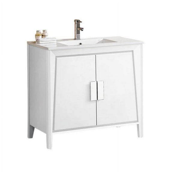 Fine Fixtures Imperial Collection 36" Bathroom Vanity Cabinet Set, White Ashtree