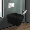 thumbnail image 1 of Fine Fixtures In-Wall toilet Combo Set -  Toilet, Tank (2 x 4 Wall), Carrier System Black Bowl Chrome Round - Push Plates (Metal), 1 of 9