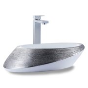 Fine Fixtures LUXURY VESSEL OVAL 20 X 15 Brushed Silver