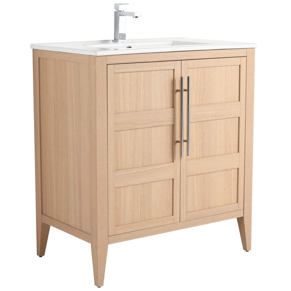Fine Fixtures Leafside 30 Inch Bathroom Vanity with Sink in Sand Oak
