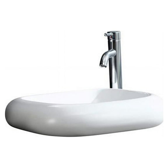 Fine Fixtures MV2119W 21 x 19 ft. Rectangular Modern Vessel Sink with Single Hole, White