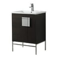 thumbnail image 1 of Fine Fixtures - Modern Black 24" Bathroom Vanity Set, Chrome Hardware, Vitreous China Sink Top, 1 of 5
