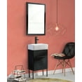 thumbnail image 1 of Fine Fixtures - Modern Black Marble 18" Bathroom Vanity Set, Black Hardware, vitreous China Sink Top, 1 of 8