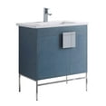 thumbnail image 1 of Fine Fixtures - Modern Blue 30" Bathroom Vanity Set, Chrome Hardware, Vitreous China Sink Top, 1 of 4