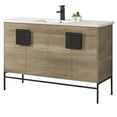 thumbnail image 1 of Fine Fixtures - Modern Grey 48" Bathroom Vanity Set, Black Matte Hardware, Vitreous China Sink Top, 1 of 1