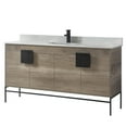 thumbnail image 1 of Fine Fixtures - Modern Grey 60" Bathroom Vanity Set, Black Matte Hardware, Phoenix Stone Marble Top, 1 of 2