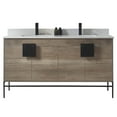 thumbnail image 1 of Fine Fixtures - Modern Grey 60" Bathroom Vanity Set, Black Matte Hardware, Phoenix Stone Marble Top, 1 of 4