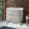 thumbnail image 1 of Fine Fixtures - Modern Grey Marble 36" Bathroom Vanity Set,Chrome Hardware, vitreous China Sink Top, 1 of 8
