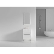 Fine Fixtures - Modern White 20" Bathroom Vanity Set,Chrome Hardware, vitreous China Sink Top