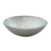 Fine Fixtures  Modern glass Vessel Round 16 X 16 Silver Silver Finish