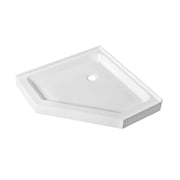Fine Fixtures Neo Angle Corner Acrylic Shower Base - Non-Slip Textured Surface Shower Floor Pan 32" x 32" in White