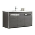 thumbnail image 1 of Fine Fixtures Oakville 42 in. W x 18 in. D x 33 in. H Wall Mounted Bathroom Vanity in Black Coal Oak with White Ceramic Sink - Chrome hardware, 1 of 8