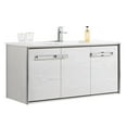 thumbnail image 1 of Fine Fixtures Oakville 48 in. W x 18 in. D x 33 in. H Wall Mounted Bathroom Vanity in Mild Grey Oak with White Ceramic Sink - Chrome hardware, 1 of 8
