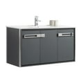 thumbnail image 1 of Fine Fixtures Oakville 48 in. W x 18 in. D x 33 in. H Wall Mounted Bathroom Vanity in Onix Grey with White Ceramic Sink - Chrome hardware, 1 of 8