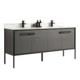 thumbnail image 1 of Fine Fixtures Oakville 72 in. W x 20 in. D x 33 in. H Bathroom Vanity in Black Coal Oak with White Ceramic Sink - Black hardware, 1 of 9