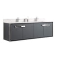thumbnail image 1 of Fine Fixtures Oakville 72 in. W x 20 in. D x 33 in. H Wall Mounted Bathroom Vanity in Onix Grey with White Ceramic Sink - Chrome hardware, 1 of 8