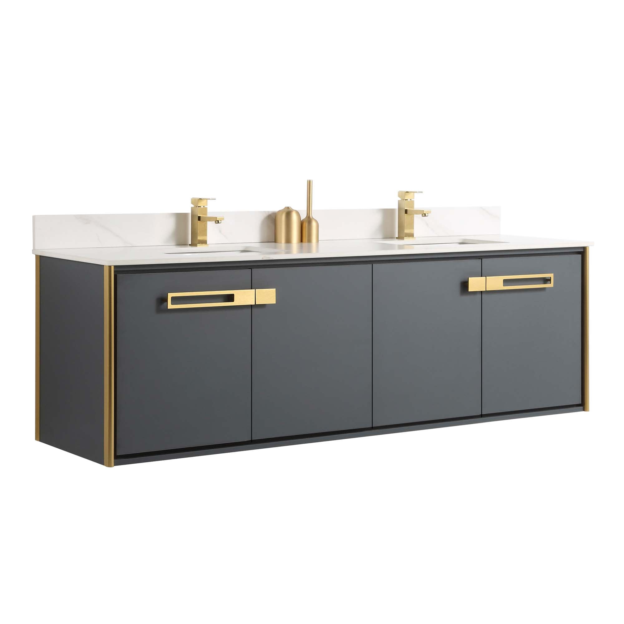 Fine Fixtures Oakville 72 in. W x 20 in. D x 33 in. H Wall Mounted